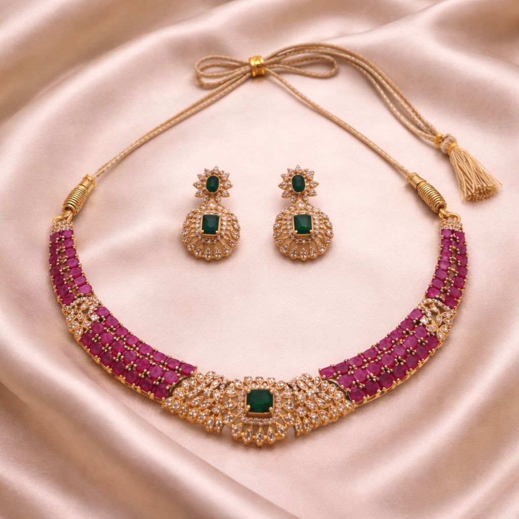 Ruby Royale AD Necklace Set