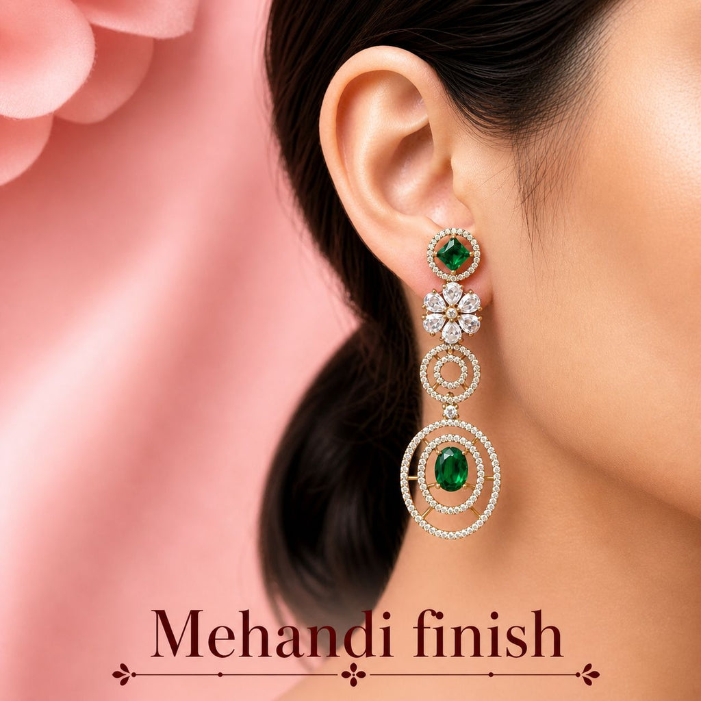 Emerald Radiance AD drop Earrings