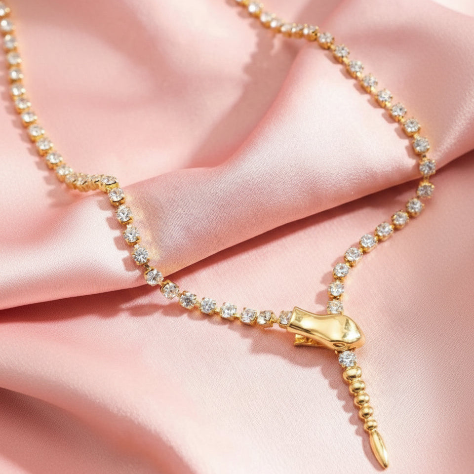 The Serpentine Sparkle Neckpiece (Adjustable length)