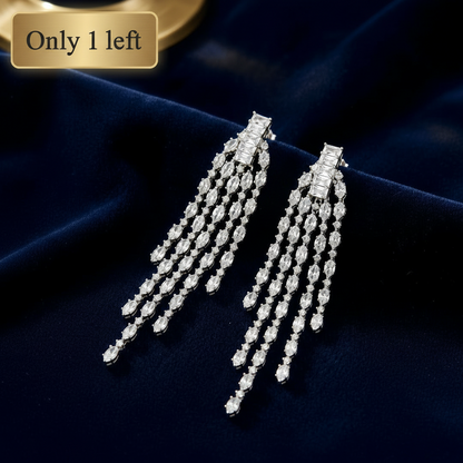 Midnight Silver Dew Earrings with Only 1 left label - top left